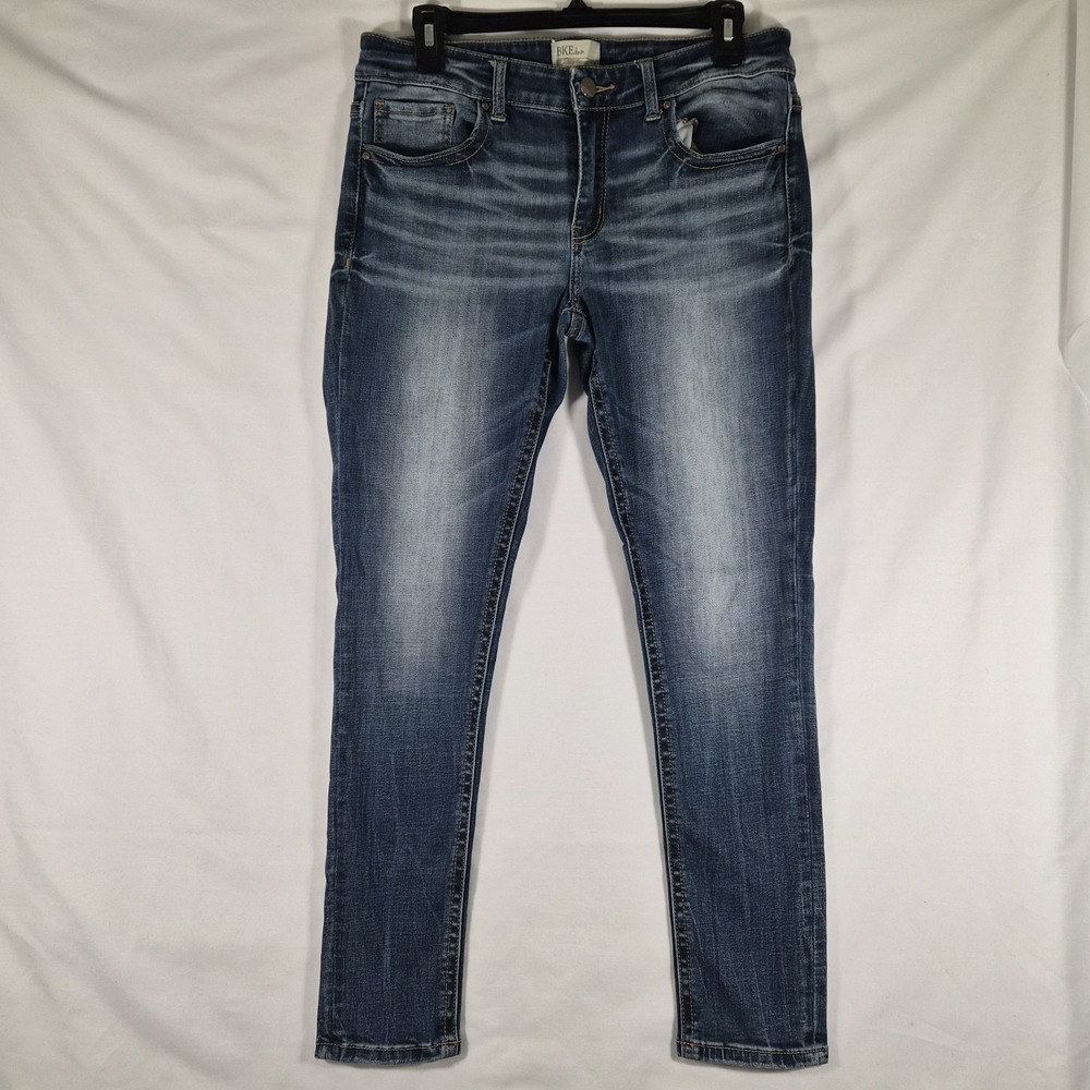 BKE Stella Jeans Womens 30 Blue Skinny Stretch Denim Buckle Mid Rise